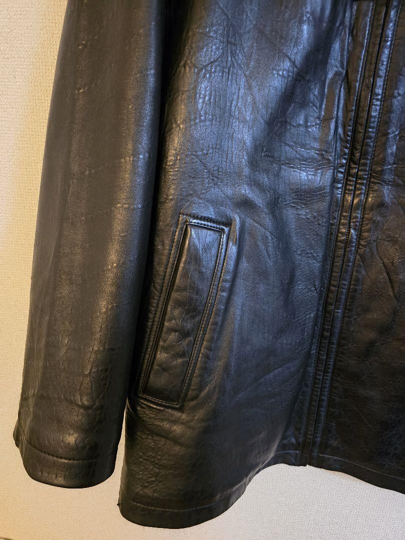 Saint Laurent Jacket Asian fit L US size M Leather Black Authentic