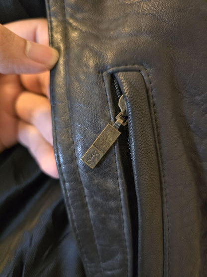 Saint Laurent Jacket Asian fit L US size M Leather Black Authentic
