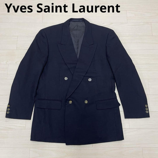 Saint Laurent Tailored Jacket Asian fit L US size M Navy Authentic