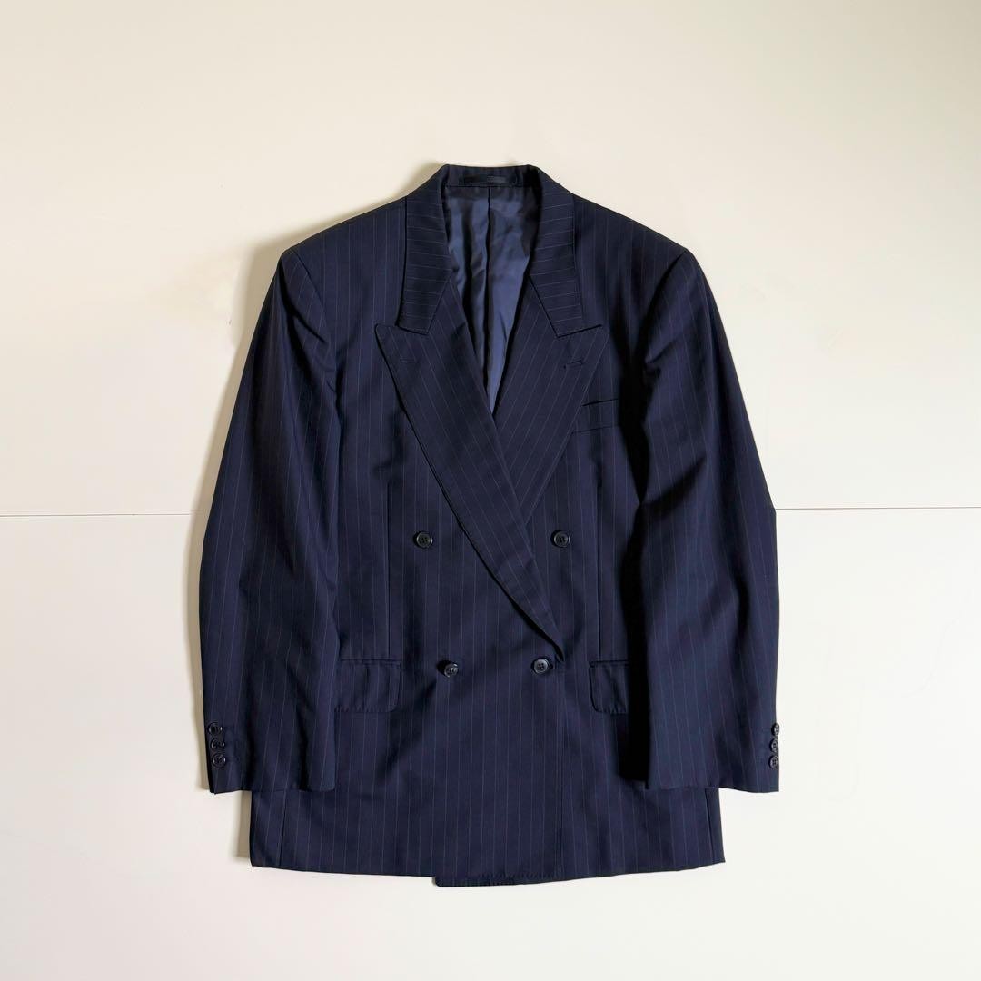 Saint Laurent Striped Tailored Jacket Asian fit L US size M Navy Authentic