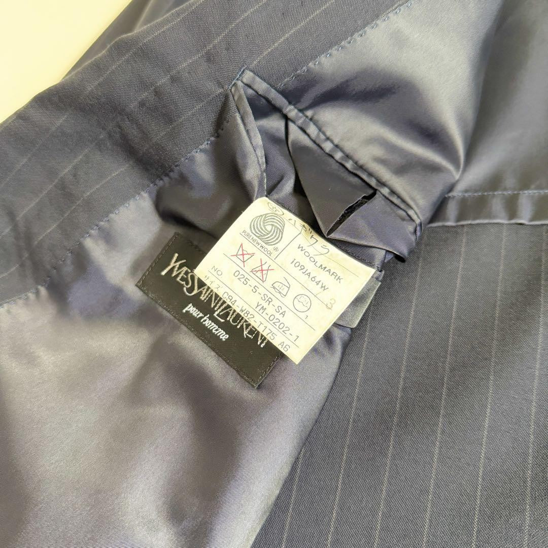 Saint Laurent Striped Tailored Jacket Asian fit L US size M Navy Authentic