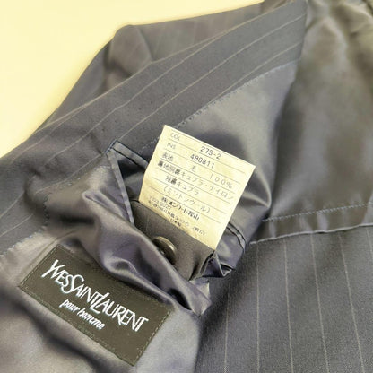 Saint Laurent Striped Tailored Jacket Asian fit L US size M Navy Authentic