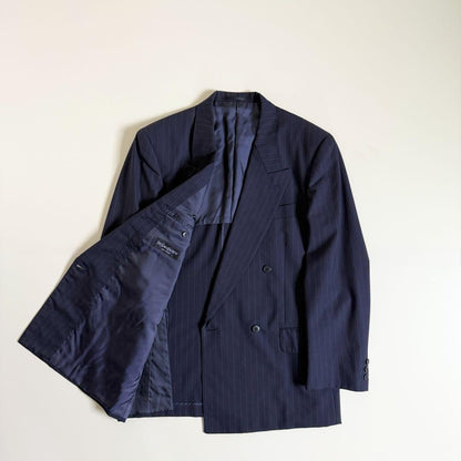 Saint Laurent Striped Tailored Jacket Asian fit L US size M Navy Authentic