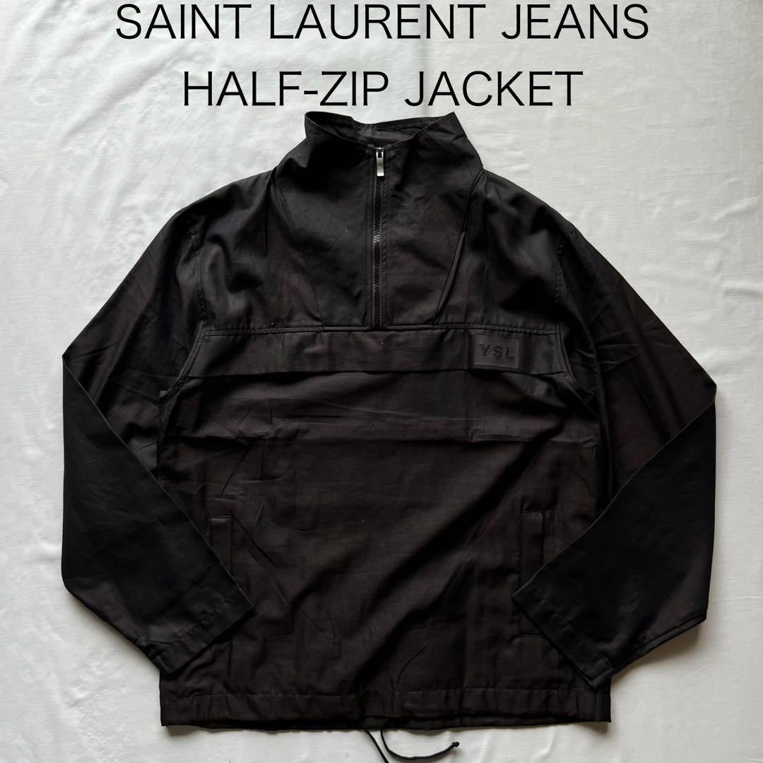 Saint Laurent Half Zip Jacket Asian fit M US size S Brown Black Authentic