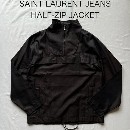 Saint Laurent Half Zip Jacket Asian fit M US size S Brown Black Authentic