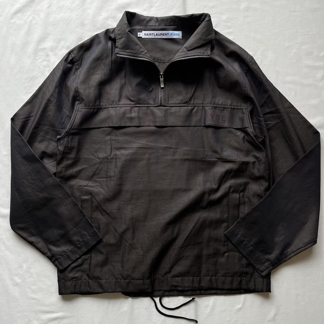 Saint Laurent Half Zip Jacket Asian fit M US size S Brown Black Authentic