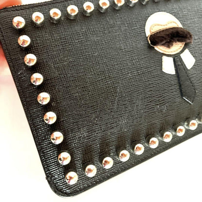 FENDI KARLITO punkarlito Accessory Pouch Hand Pouch Studs Authentic