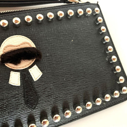 FENDI KARLITO punkarlito Accessory Pouch Hand Pouch Studs Authentic