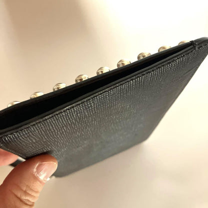 FENDI KARLITO punkarlito Accessory Pouch Hand Pouch Studs Authentic