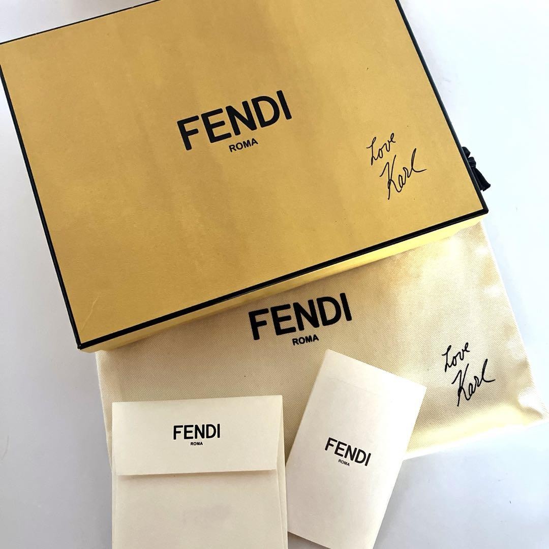 FENDI KARLITO punkarlito Accessory Pouch Hand Pouch Studs Authentic