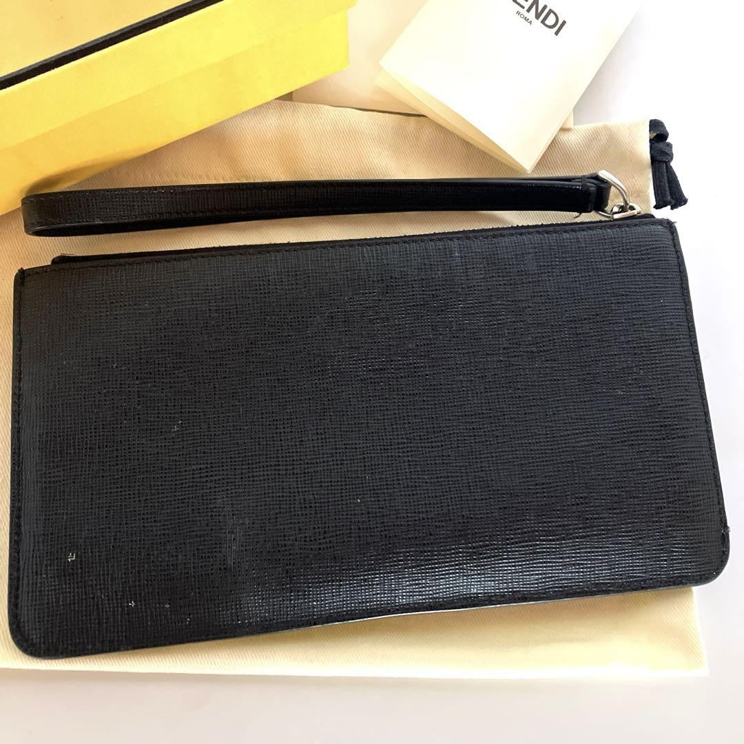 FENDI KARLITO punkarlito Accessory Pouch Hand Pouch Studs Authentic