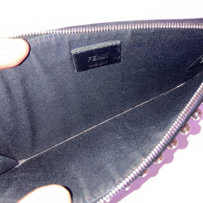 FENDI KARLITO punkarlito Accessory Pouch Hand Pouch Studs Authentic