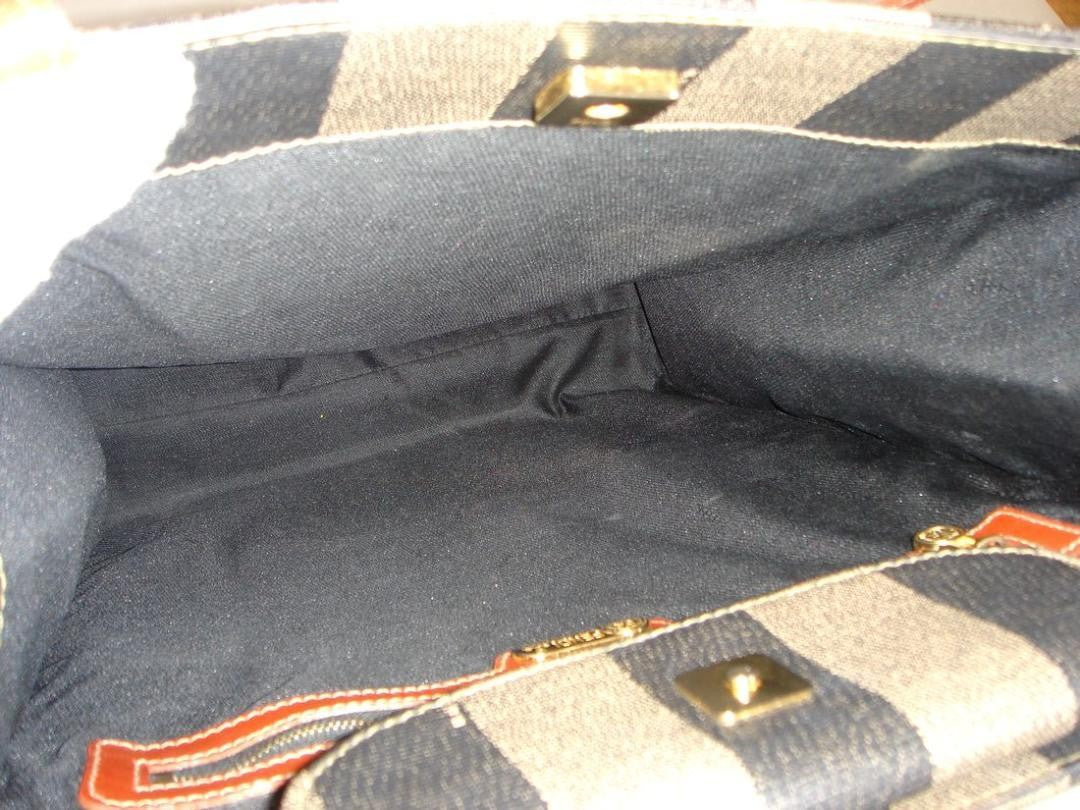 FENDI Hand Bag Tote Purse FF Pecan Authentic