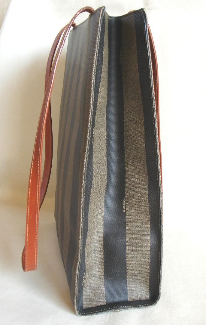 FENDI Hand Bag Tote Purse FF Pecan Authentic