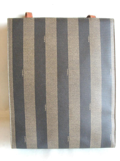 FENDI Hand Bag Tote Purse FF Pecan Authentic