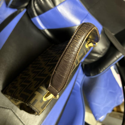 FENDI Hand Bag Tote Purse FF Zucca Authentic