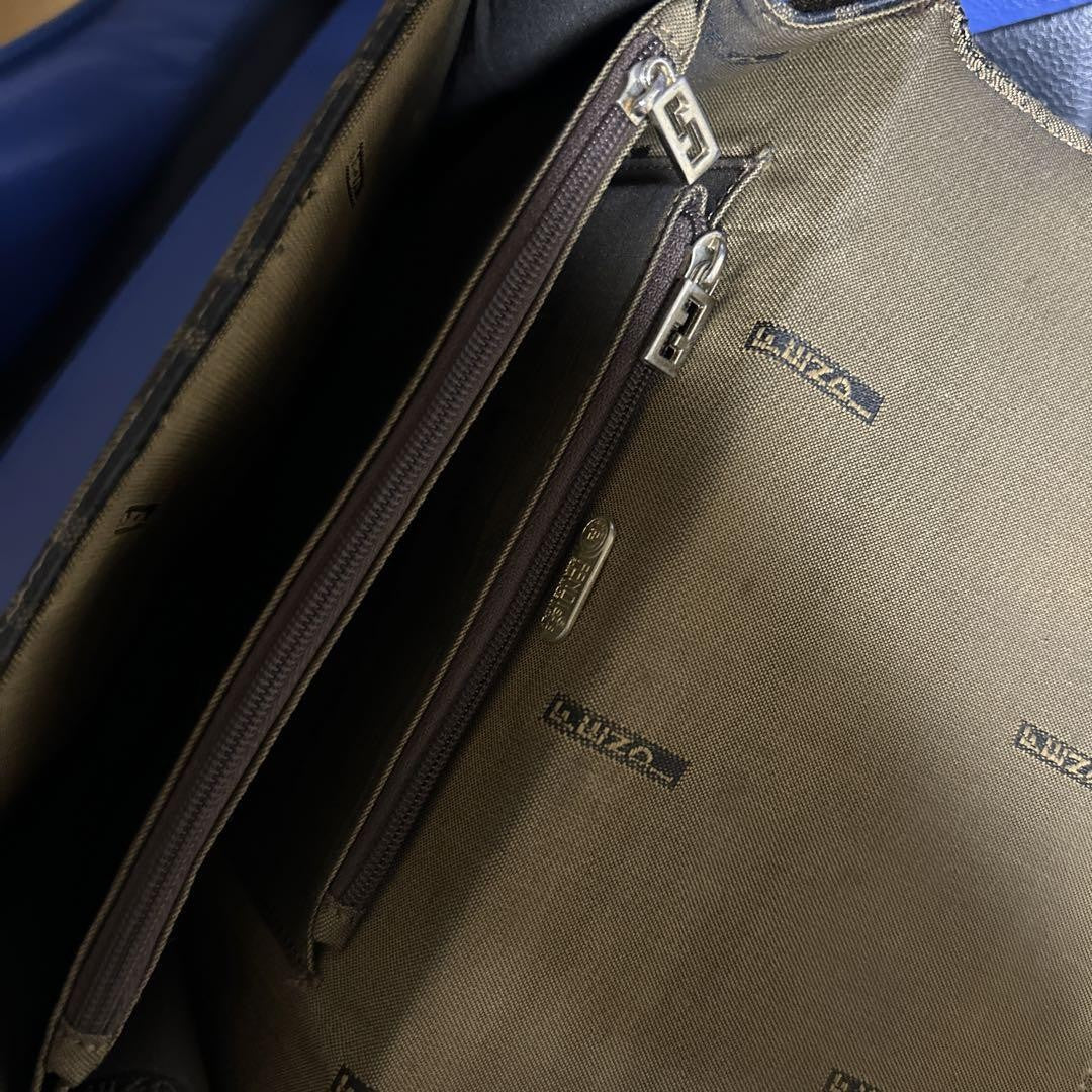 FENDI Hand Bag Tote Purse FF Zucca Authentic