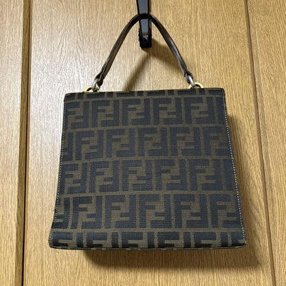 FENDI Hand Bag Tote Purse FF Zucca Authentic