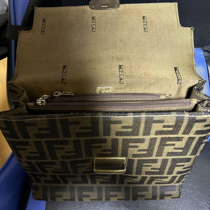 FENDI Hand Bag Tote Purse FF Zucca Authentic