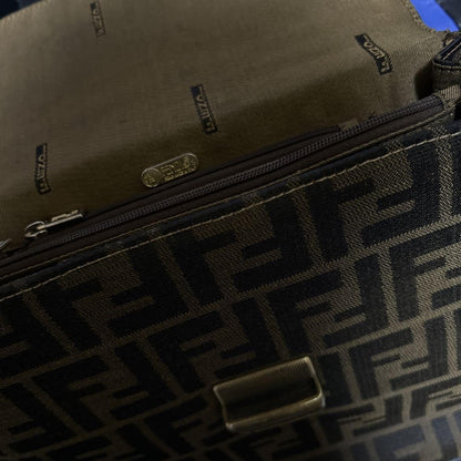 FENDI Hand Bag Tote Purse FF Zucca Authentic