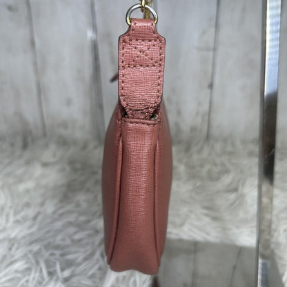 FENDI Accessory Pouch Hand Bag Tote Purse Chain Leather Pink Authentic