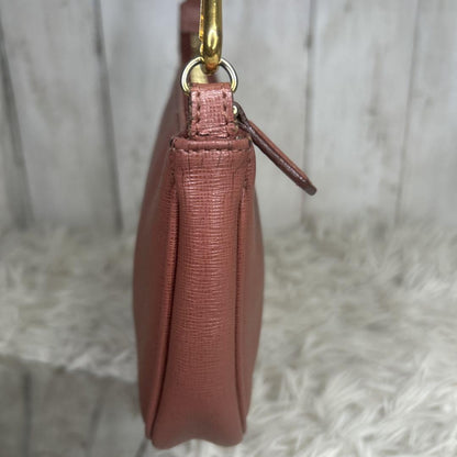 FENDI Accessory Pouch Hand Bag Tote Purse Chain Leather Pink Authentic