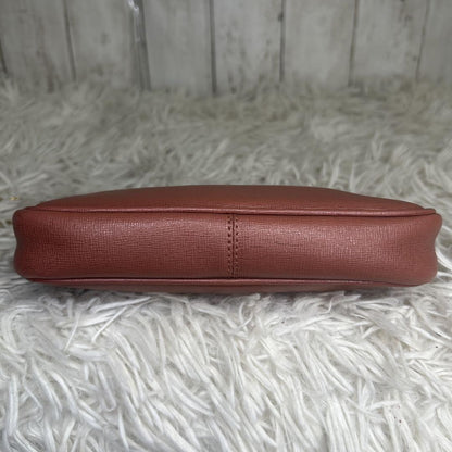 FENDI Accessory Pouch Hand Bag Tote Purse Chain Leather Pink Authentic