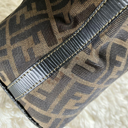FENDI Hand Bag Tote Purse FF Zucca Canvas Authentic