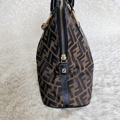 FENDI Hand Bag Tote Purse FF Zucca Canvas Authentic