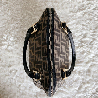 FENDI Hand Bag Tote Purse FF Zucca Canvas Authentic