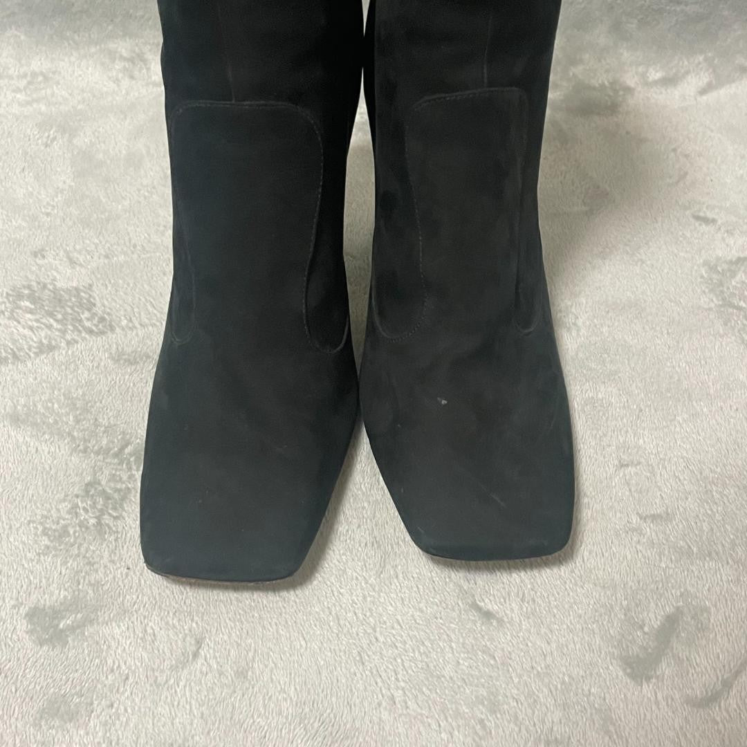 FENDI Short Boots Shoes EU 40 US 10 Suede Black Authentic