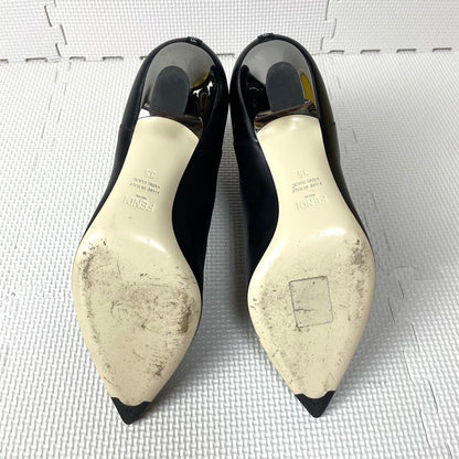 FENDI Short Boots Shoes EU 35 US 5 Leather Black Authentic