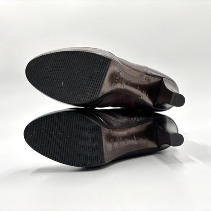 FENDI Long Boots Shoes FF Zucca EU 35 US 5 Brown Authentic
