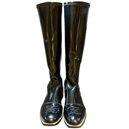 FENDI Long Boots Shoes EU 38 US 8 Black Authentic