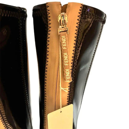 FENDI Long Boots Shoes EU 38 US 8 Black Authentic
