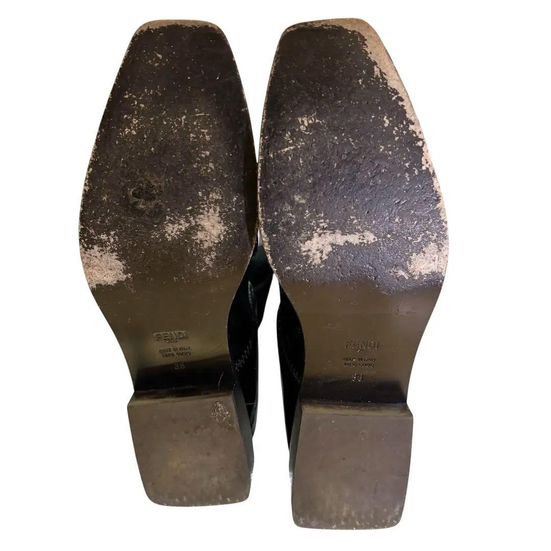 FENDI Long Boots Shoes EU 38 US 8 Black Authentic