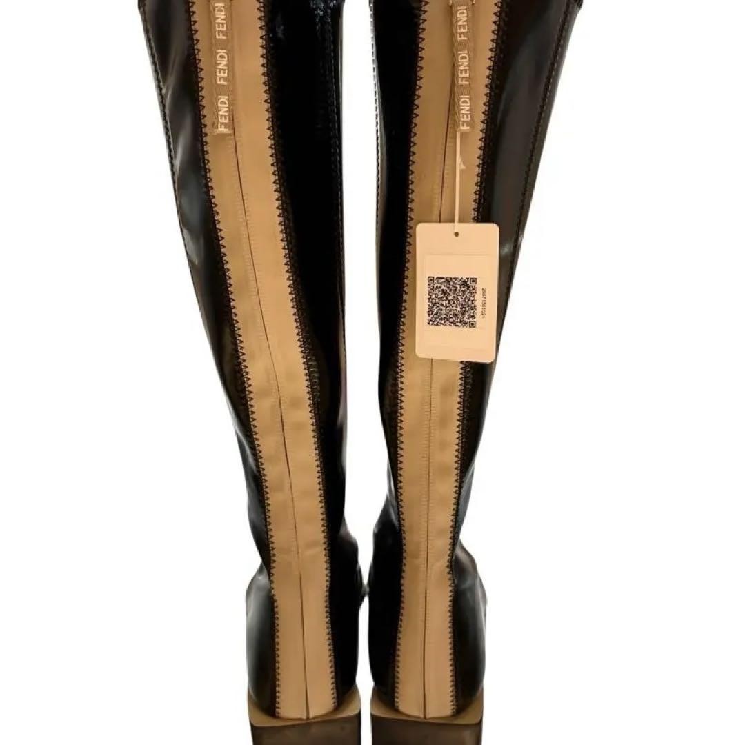 FENDI Long Boots Shoes EU 38 US 8 Black Authentic