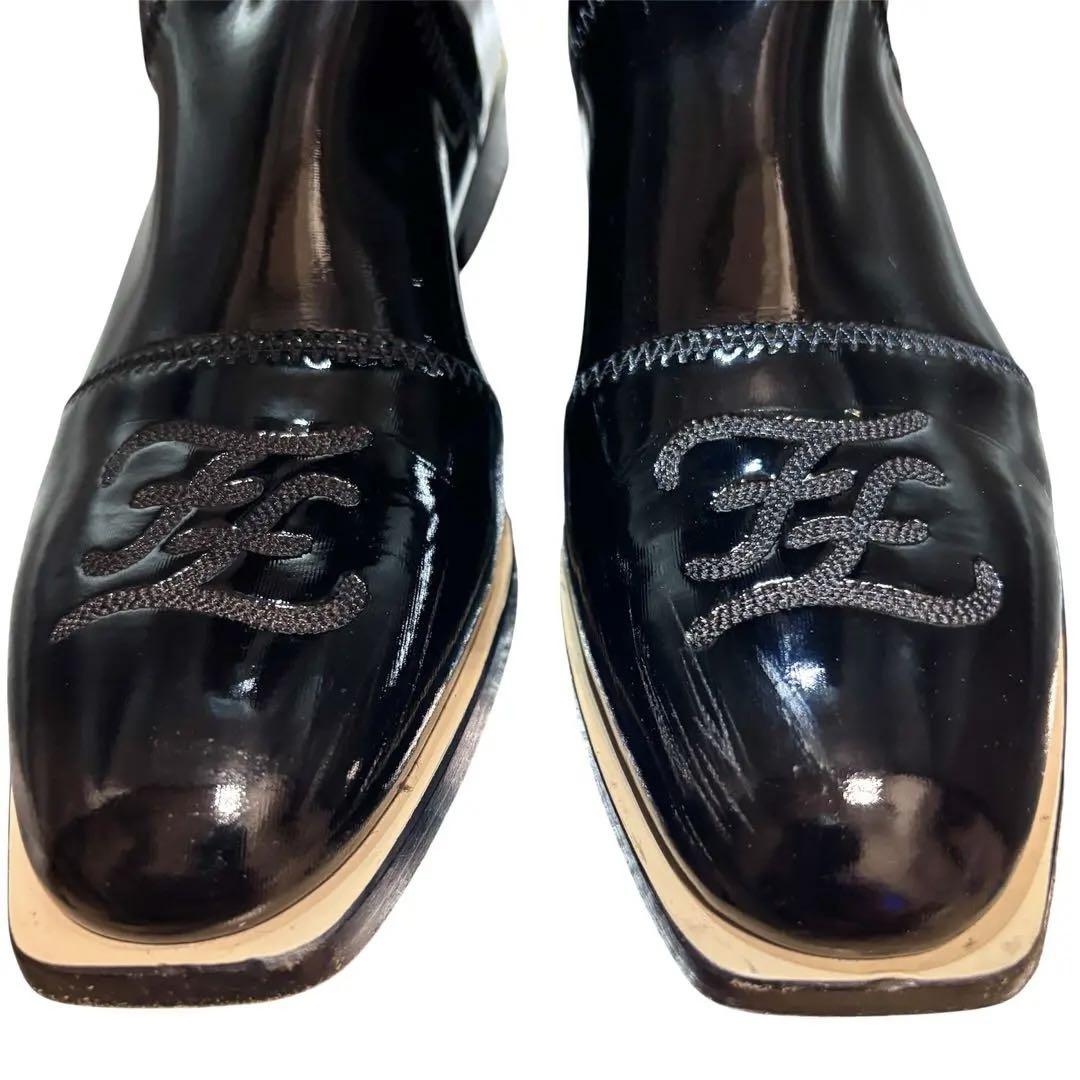 FENDI Long Boots Shoes EU 38 US 8 Black Authentic