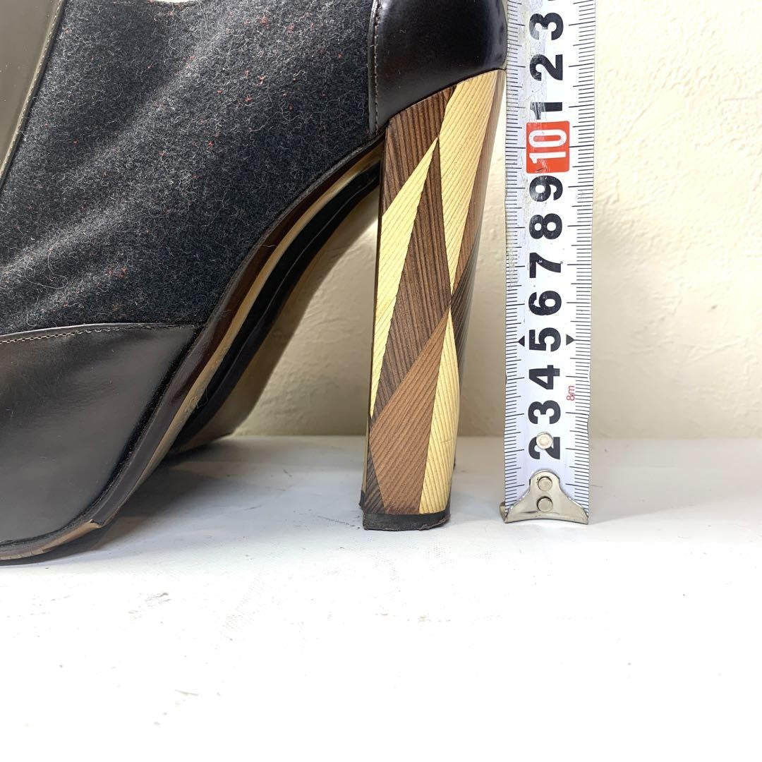 FENDI Short Boots Shoes EU 39 US 9 Leather Brown Authentic