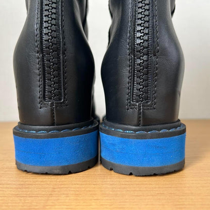 FENDI Short Boots Shoes EU 36 US 6 Leather Black Blue Authentic