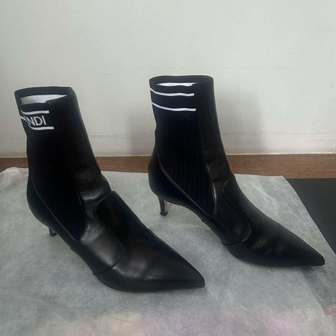 FENDI Short Boots Shoes EU 35 US 5 Black Authentic