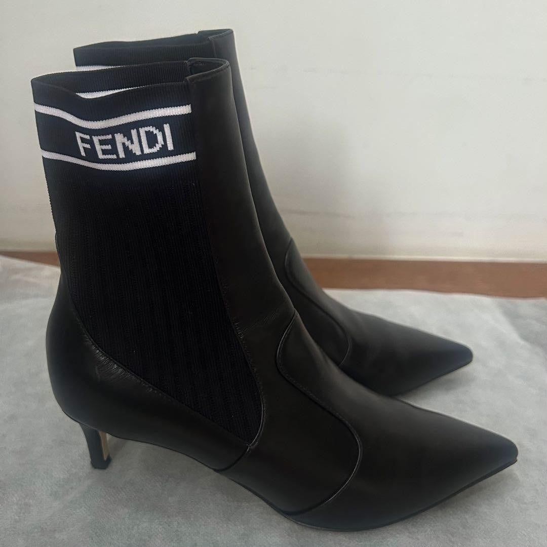 FENDI Short Boots Shoes EU 35 US 5 Black Authentic