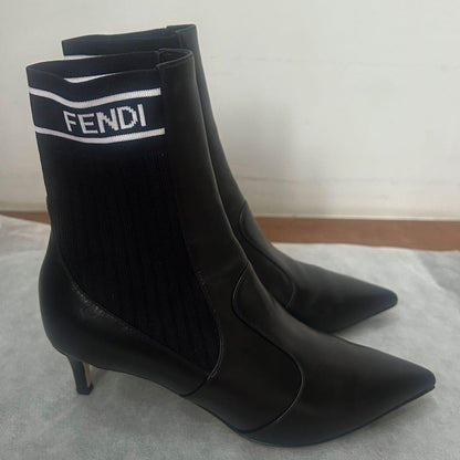 FENDI Short Boots Shoes EU 35 US 5 Black Authentic