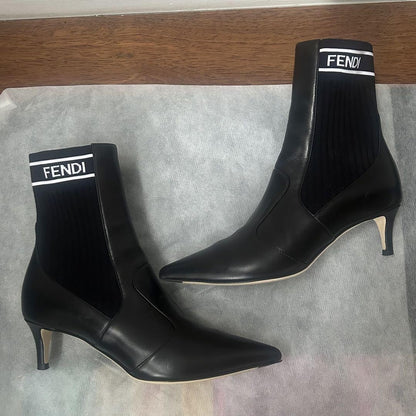 FENDI Short Boots Shoes EU 35 US 5 Black Authentic