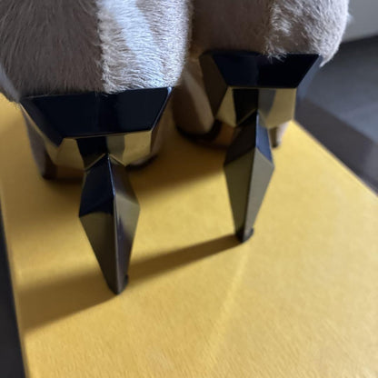 FENDI Shoes Pumps Heel EU 36 US 6 Beige White Authentic