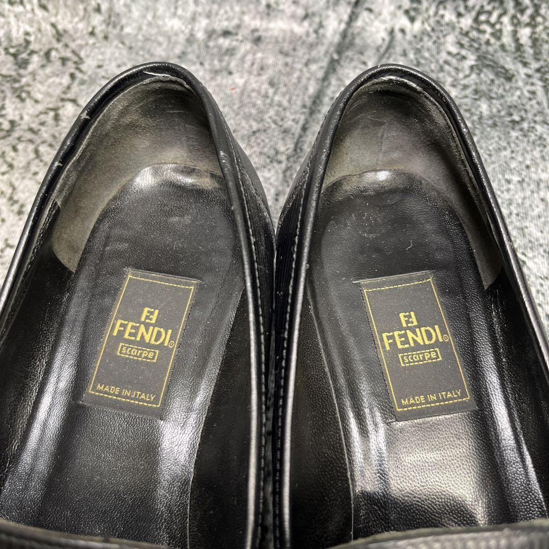 FENDI Loafers Shoes FF EU 37.5 US 7.5 Black Authentic