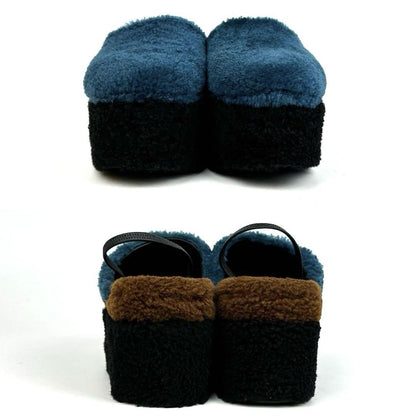 FENDI Sandals Shoes EU 36 US 6 Blue Brown Black Authentic