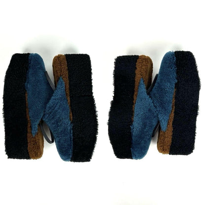 FENDI Sandals Shoes EU 36 US 6 Blue Brown Black Authentic