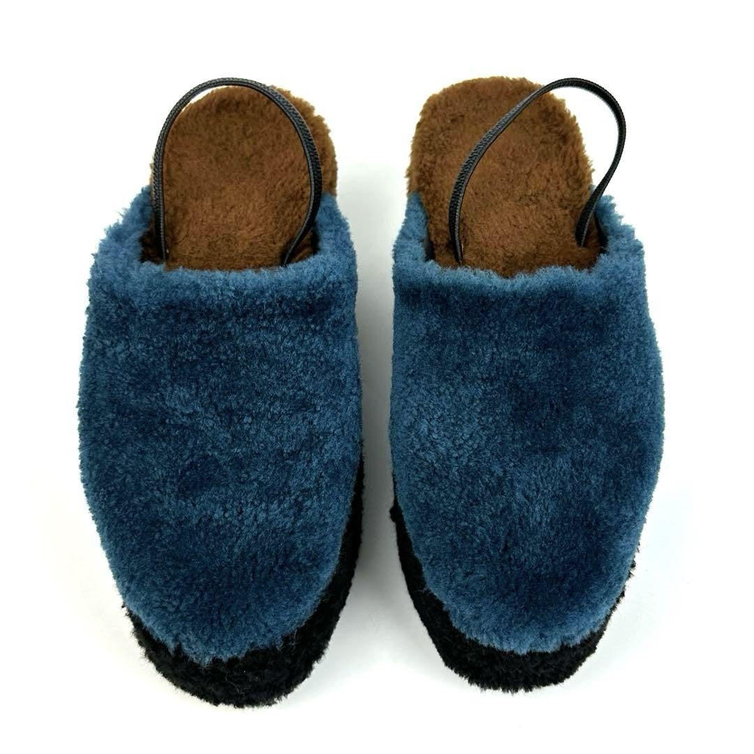FENDI Sandals Shoes EU 36 US 6 Blue Brown Black Authentic