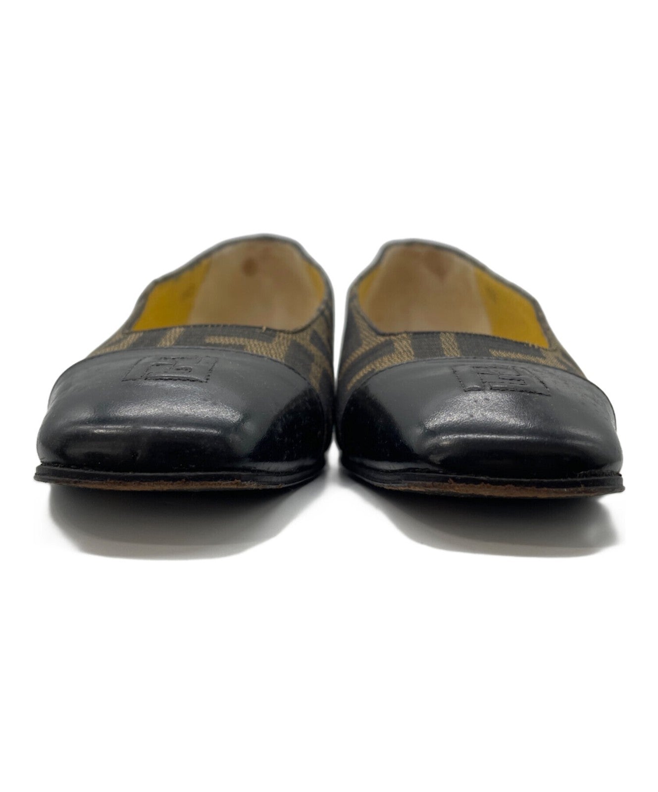 FENDI Shoes Pumps Heel FF Zucca EU 35.5 US 5.5 Brown Black Authentic